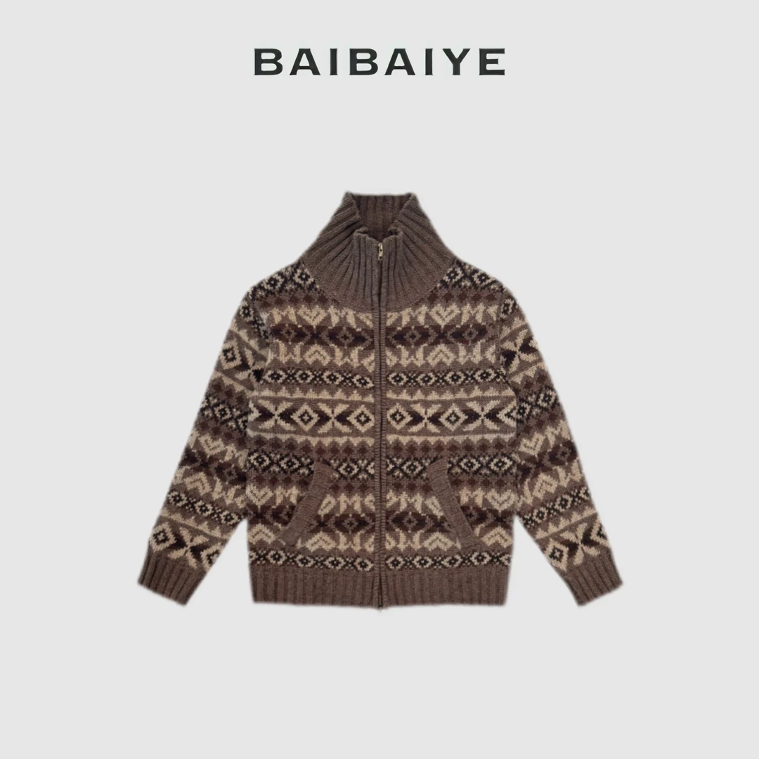 费尔岛复古羊毛开衫【BAIBAIYE】Z24FD407