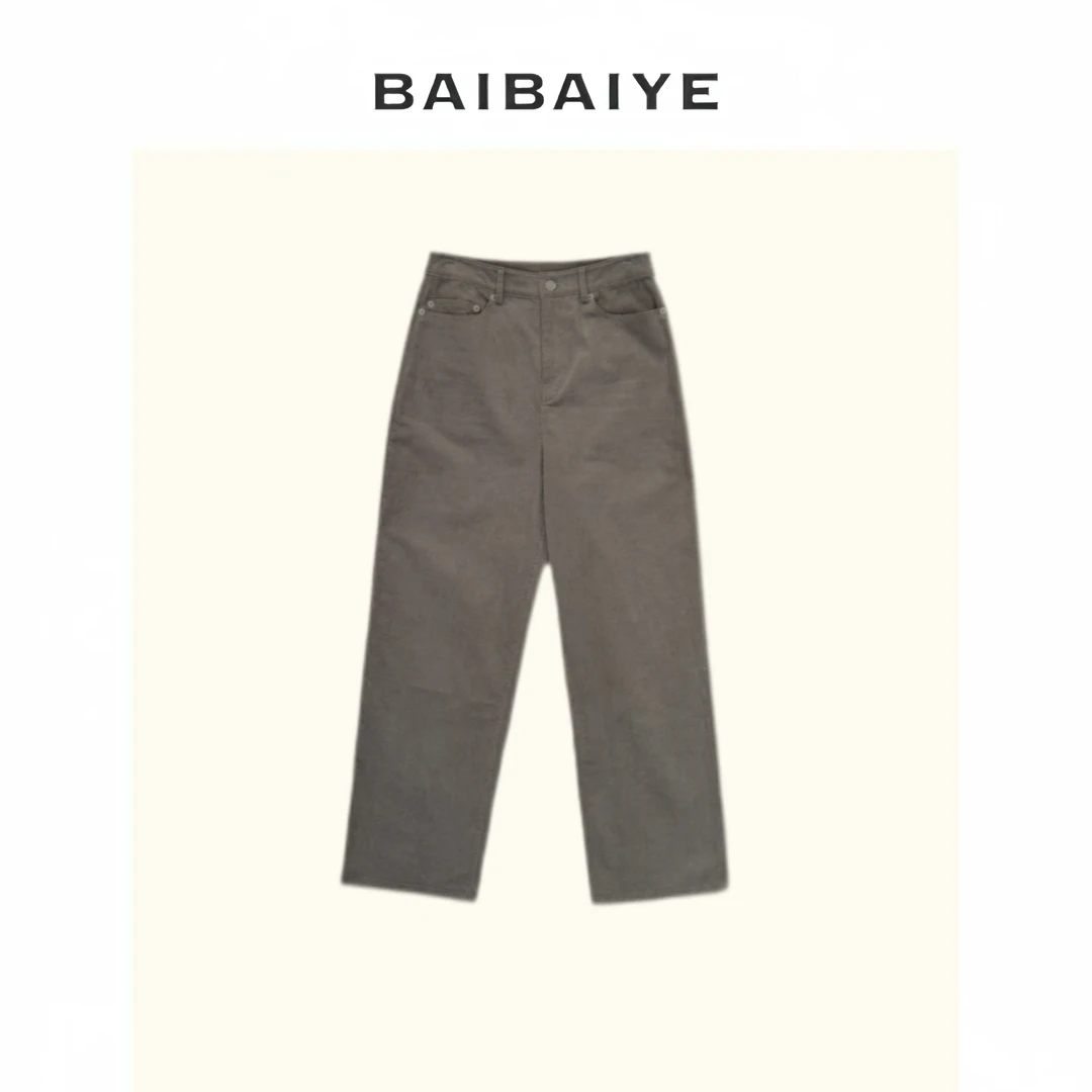 灯芯绒直筒裤修身简约【BAIBAIYE】Z24FN101