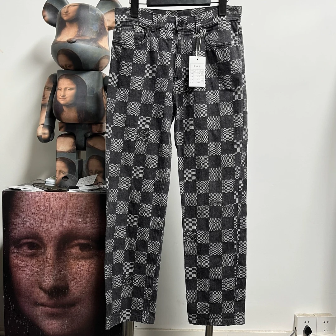 Louis Vuitton Lv棋盘格牛仔裤 K0617尺码:29 裤长100 腰围76