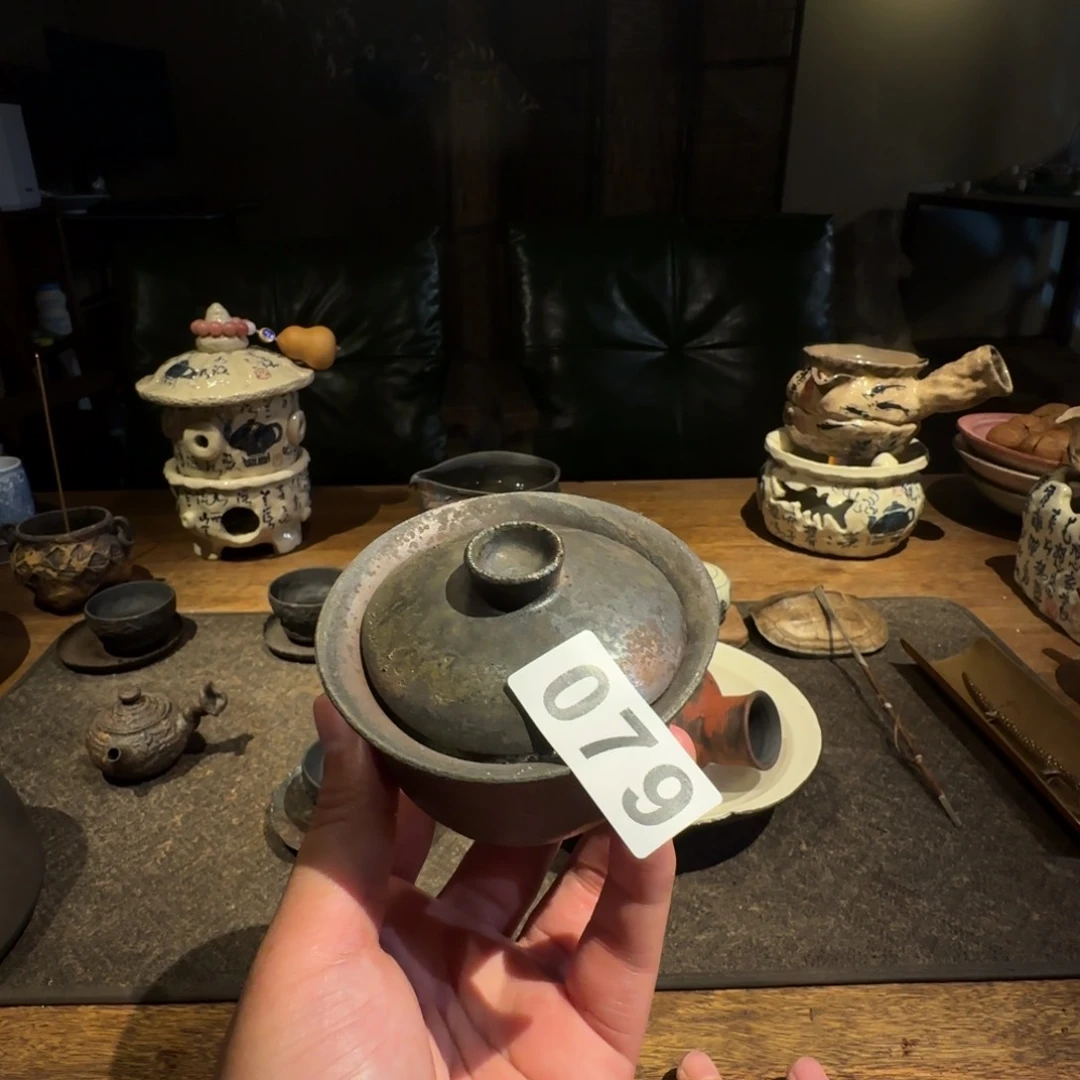微瑕柴烧盖碗景德镇手作器物