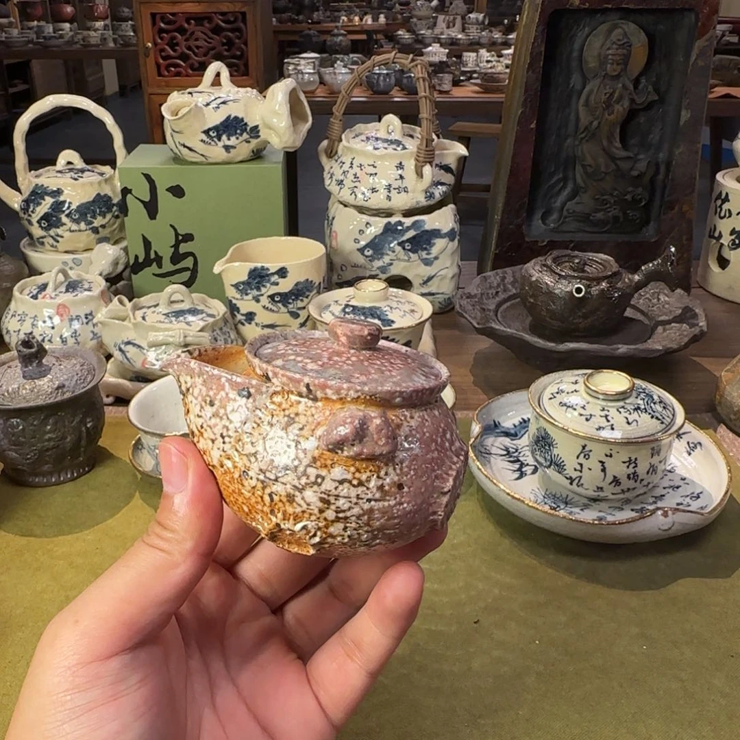 陨石坑柴烧宝瓶景德镇手作器物