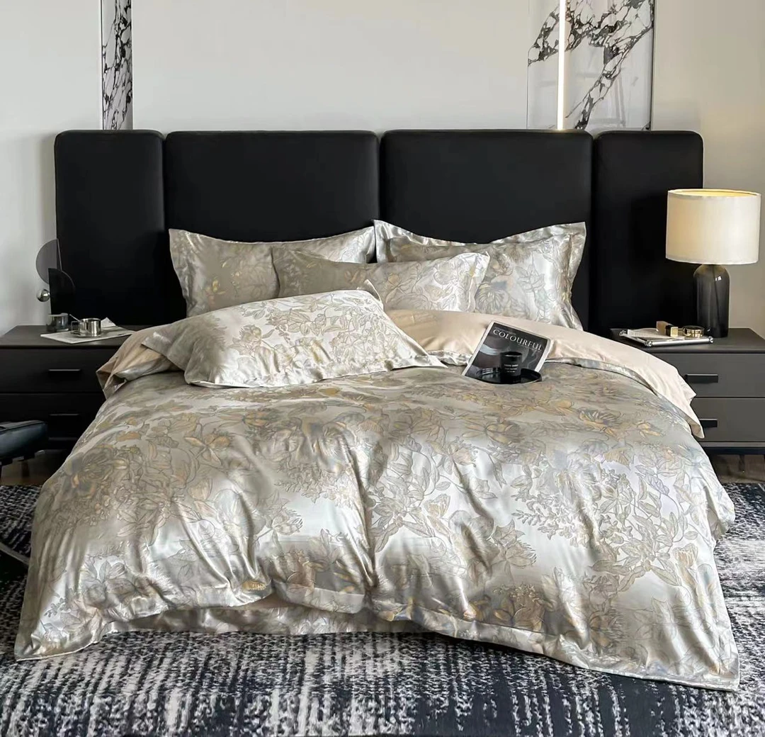 繁花     全棉贡缎色织提花四件套四季款