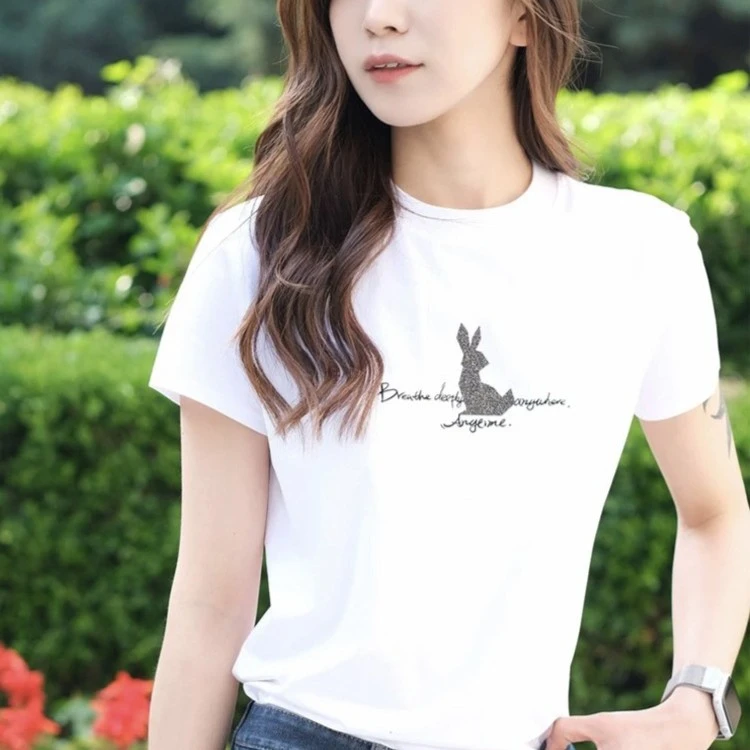 GIRDEAR/哥弟哥弟夏季新款简约修身休闲百搭短袖T恤上衣女1300407