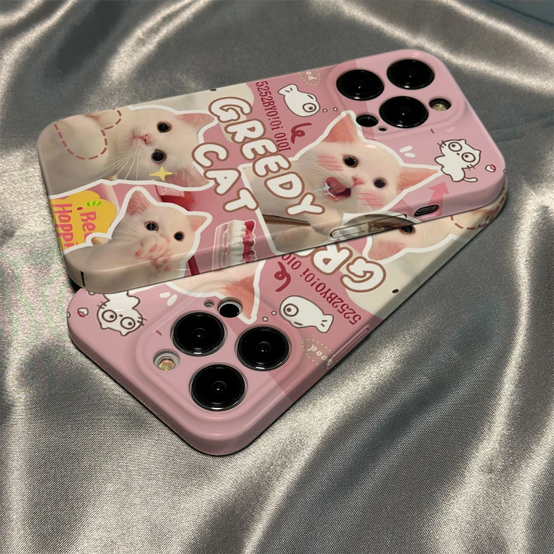 可爱猫咪拼贴适用苹果华为OPPOvivo 小米 荣耀新款情侣菲林手机壳