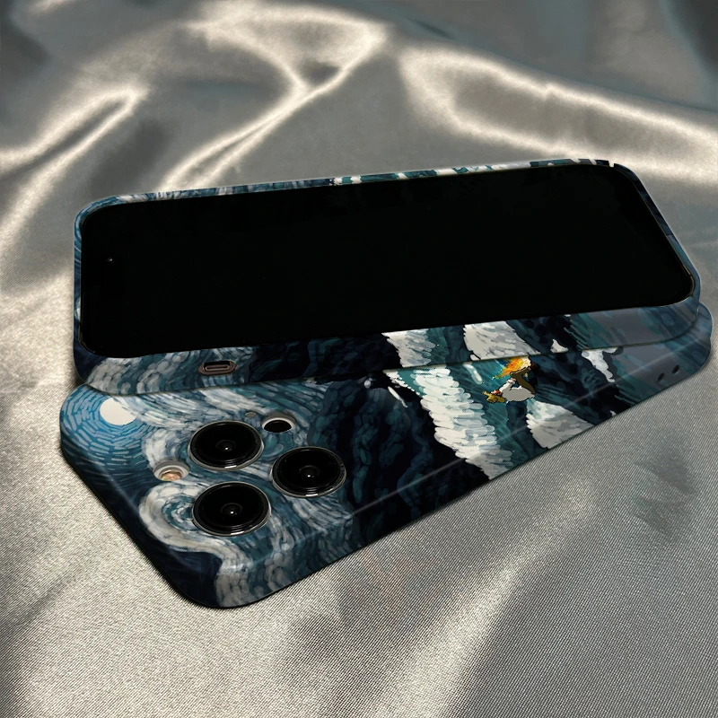 梵高海浪适用苹果15promax手机壳iPhone13女14高级12硬11套手机壳