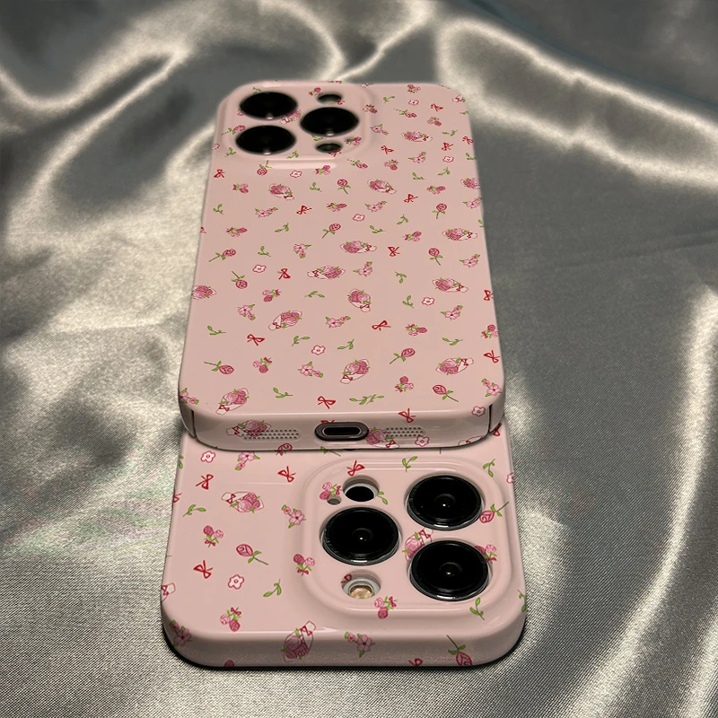 粉色满屏碎花适用iPhone14promax手机壳苹果13菲林华为oppo小米vi
