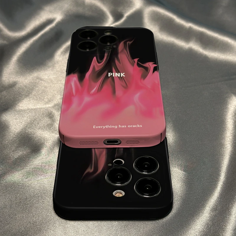 粉色火焰适用iPhone14promax手机壳苹果13/12全包硬壳11/xr女套手