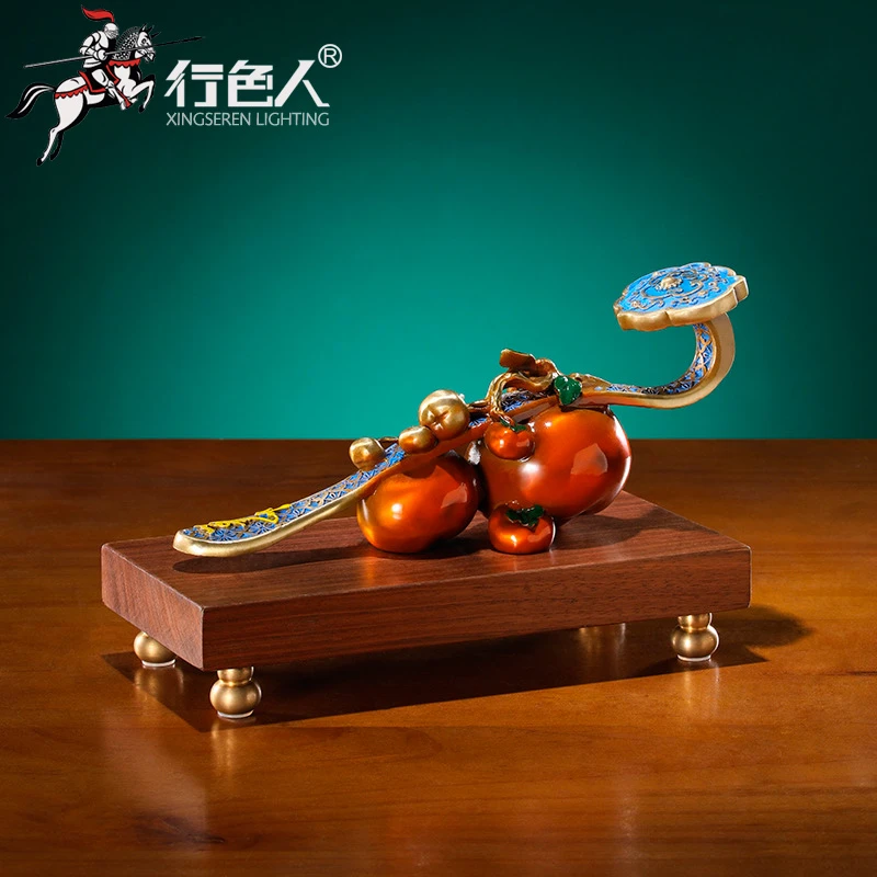 行色人《事事如意》全铜柿子摆件客厅定制纪念办公室开业乔迁礼品