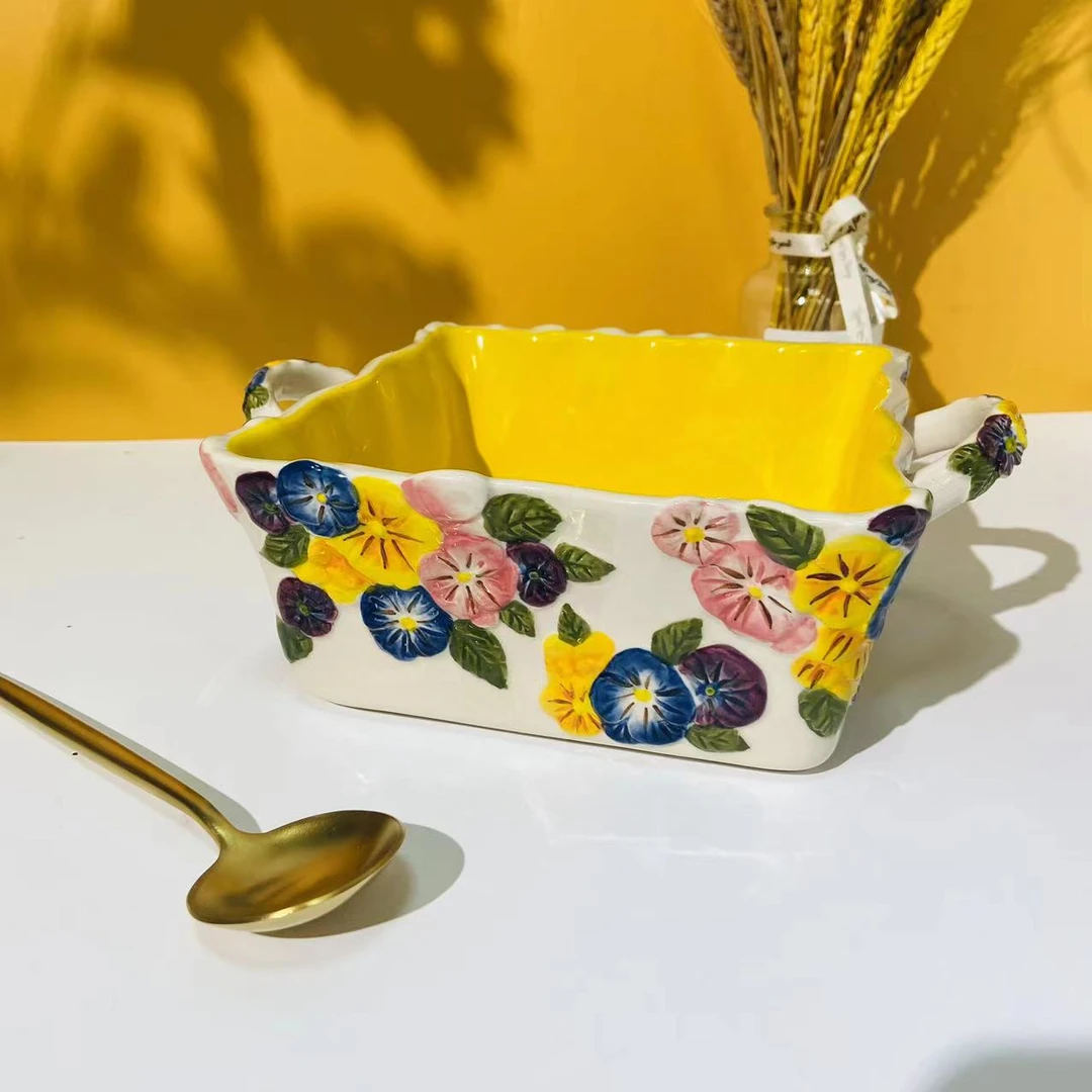 【精选】富雅人生-10英寸双耳立柄四方烤碗