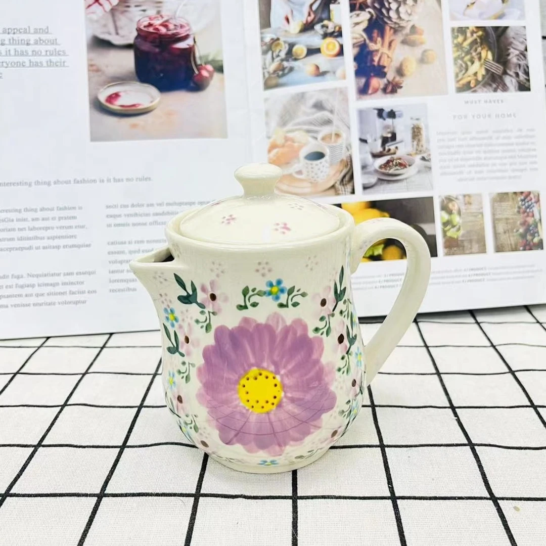 【】手绘粉黛丽人调料壶奶壶醋壶油壶1个装