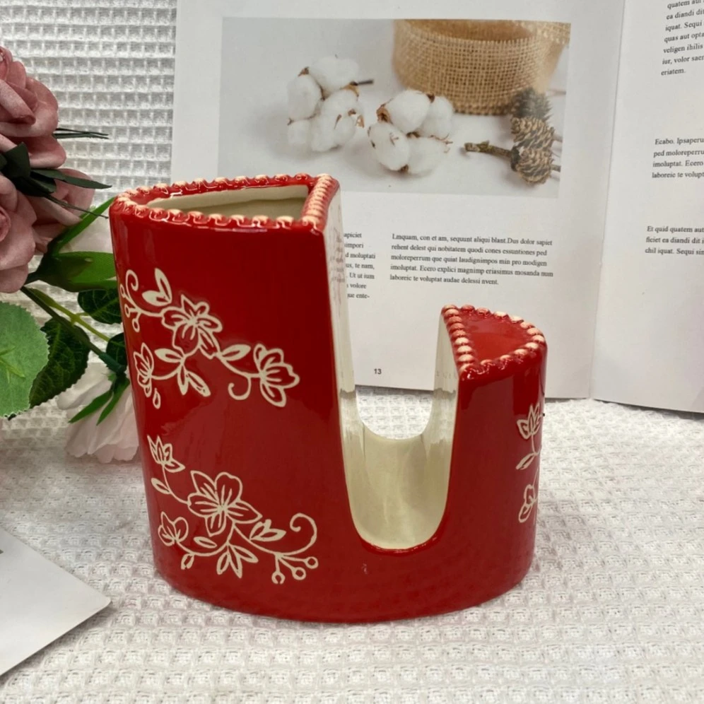 【】手雕红花藤勺筷架刀架