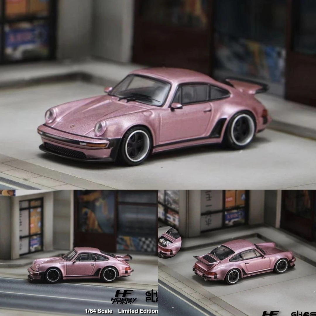 HF 1:64保时捷Singer 930 Turbo Study粉色 彦祖同款合金汽车模型