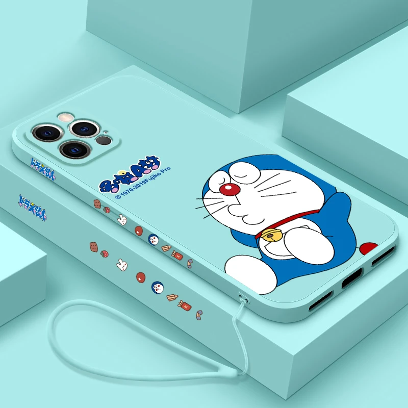 iPhone15手机壳蓝胖子苹果15液态硅胶15pro max哆啦A梦全包防摔软