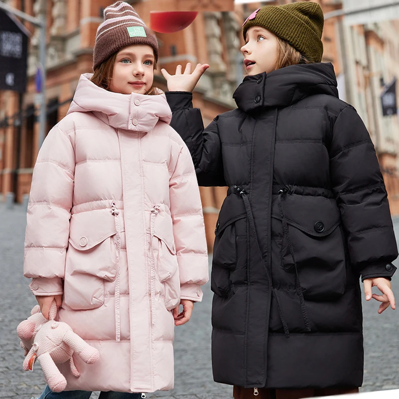 儿童羽绒服2025新款女童洋气中长款加厚90鸭绒冬季保暖学生外套
