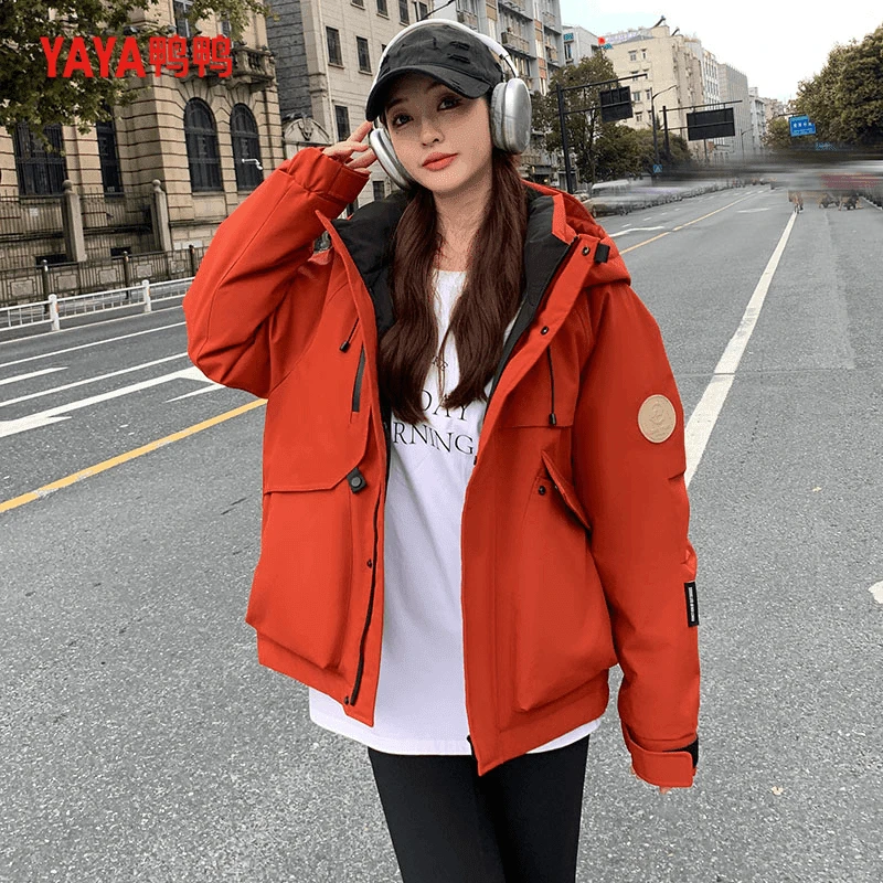 YAYA/鸭鸭羽绒服男女冬季户外时尚休闲防风连帽外套YE4B006337P