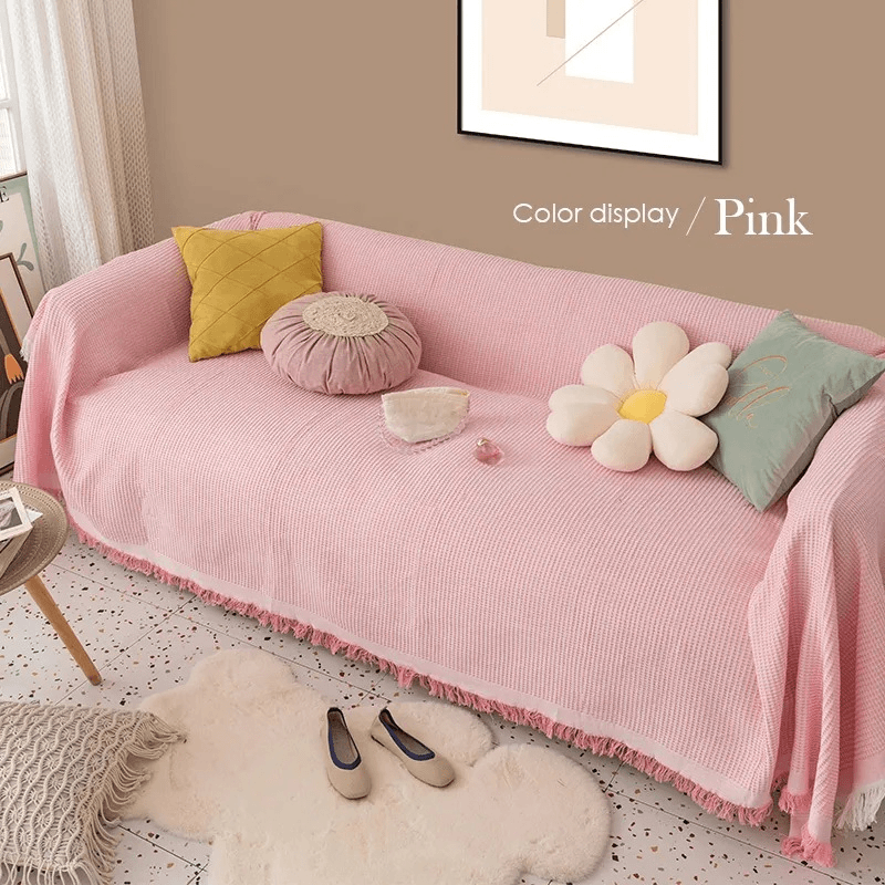 舒适色沙发套罩沙发毯盖巾棉纱沙发盖布全包全盖沙发垫