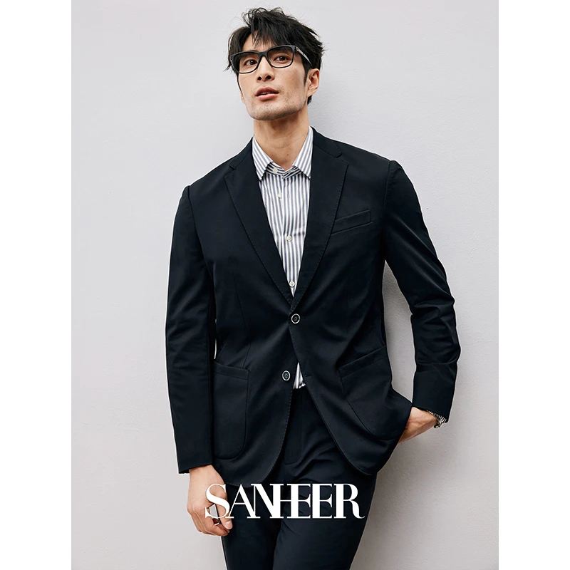 高端绅士西装 舒适透气三醋酸针织面料 男士休闲西服外套 DAS239