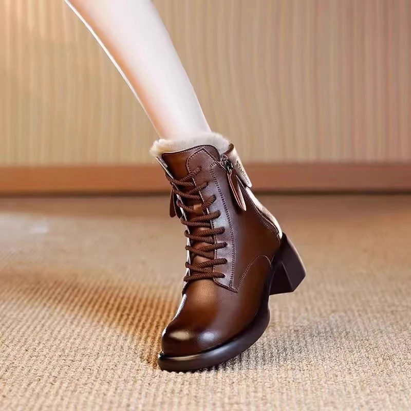 酷林森琪爆款马丁靴女2023冬季新款网红雪地靴百搭加绒加厚棉靴子