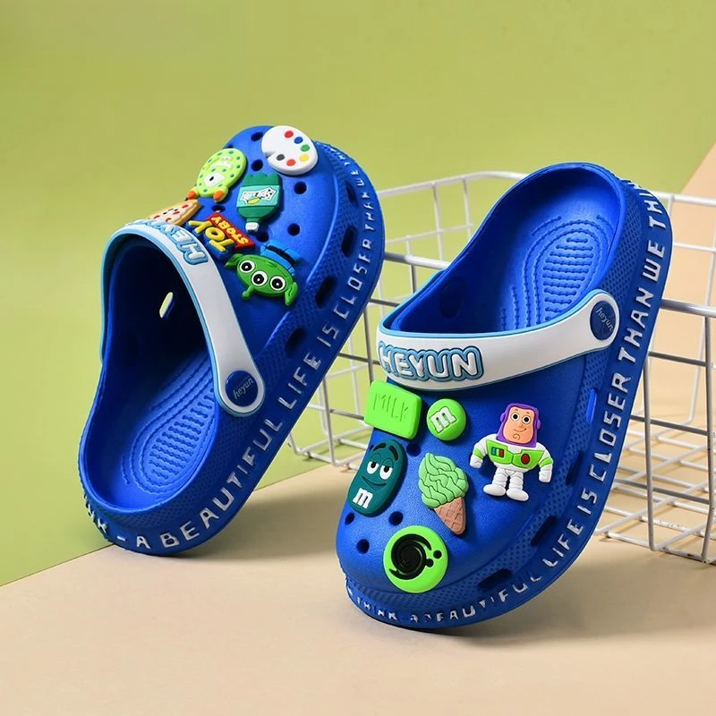 儿童洞洞鞋男童拖鞋夏季新款防滑防臭居家软底凉拖鞋外穿沙滩鞋男