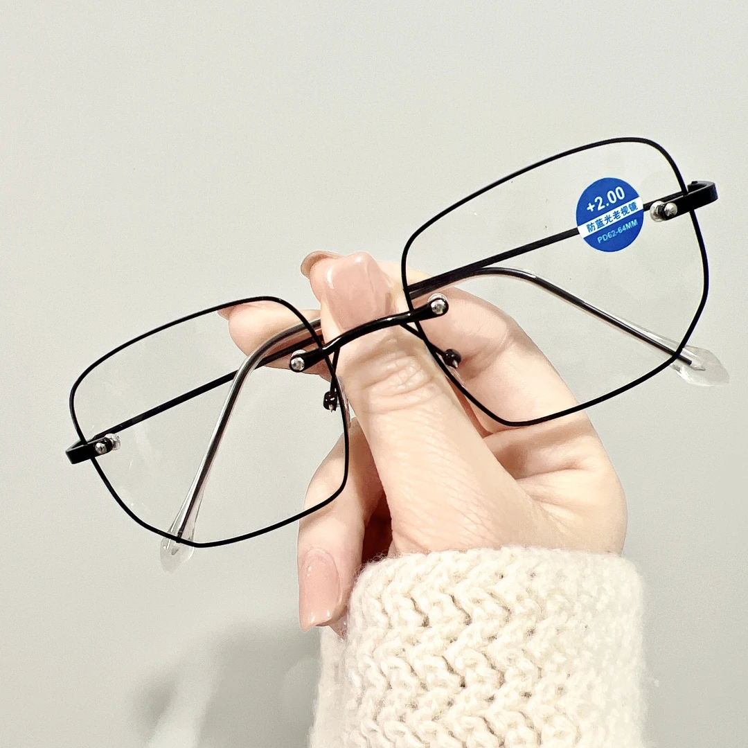 时尚无框老花镜男女通用高清防蓝光30付