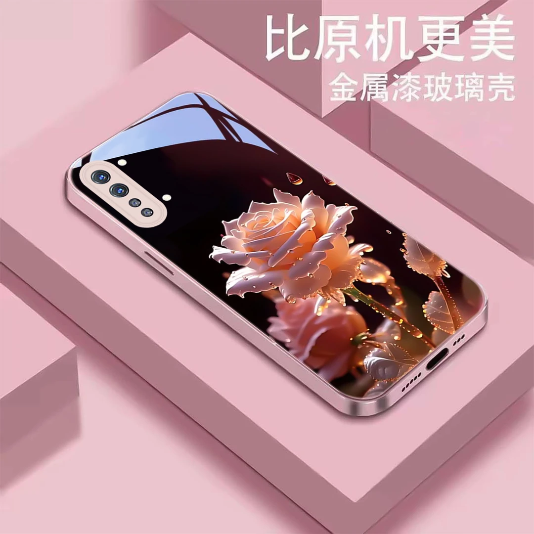 【OPPO Reno3/元气版 通用】盛开花液态玻璃手机壳 潮流 防摔刮