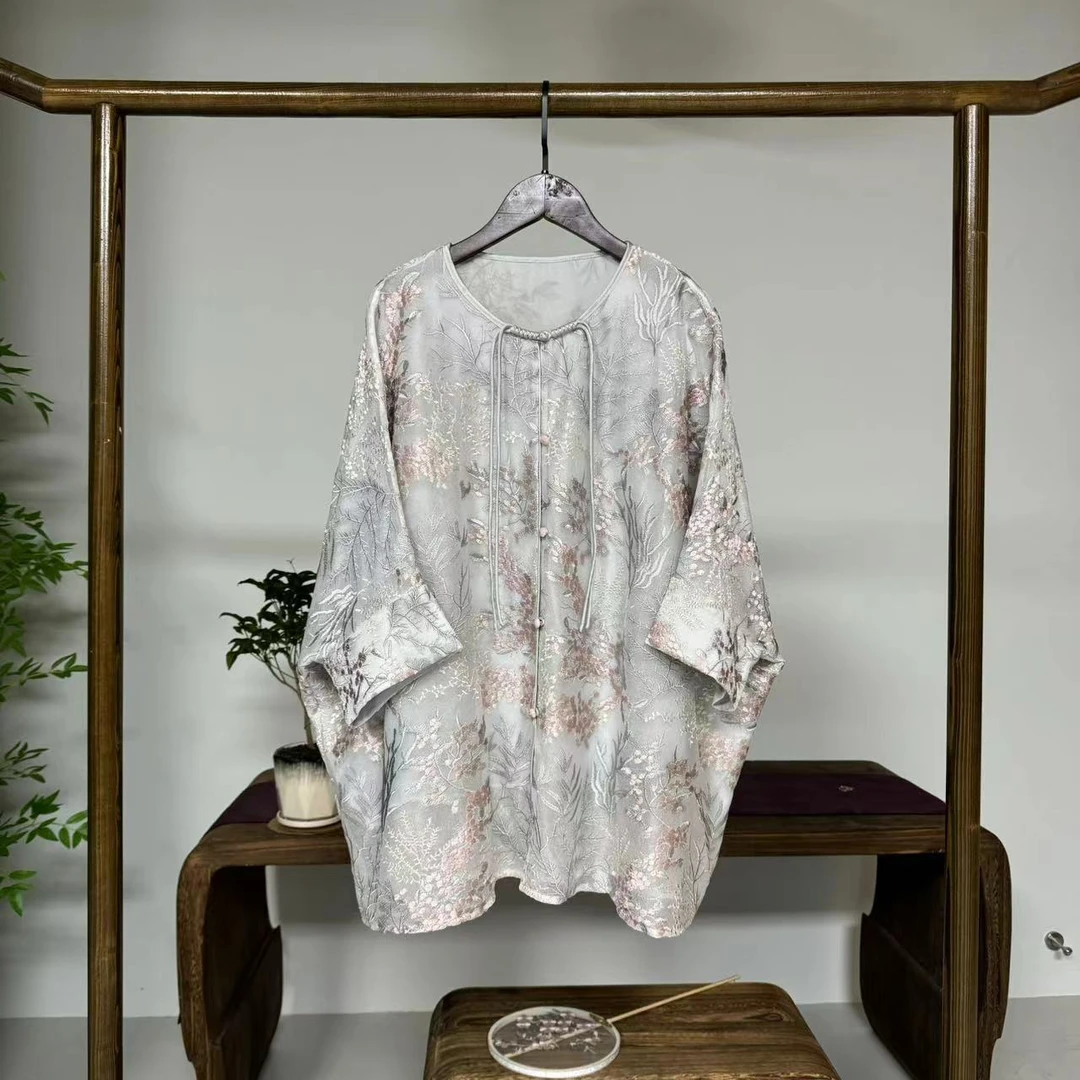 清冷梅！重工刺绣桑蚕丝内衬新中式上衣！GZ4161