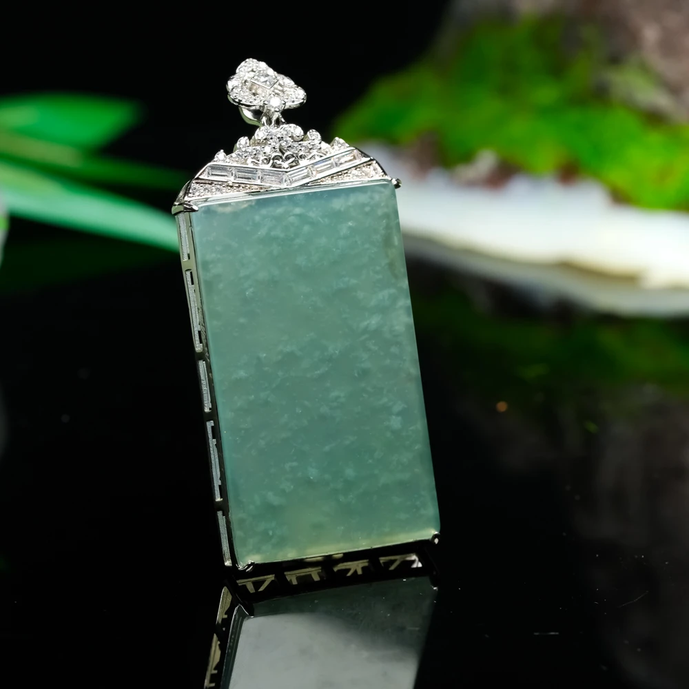 翡翠无事牌吊坠2412110006-03冰透精致厚装多样性发货一件 B-017