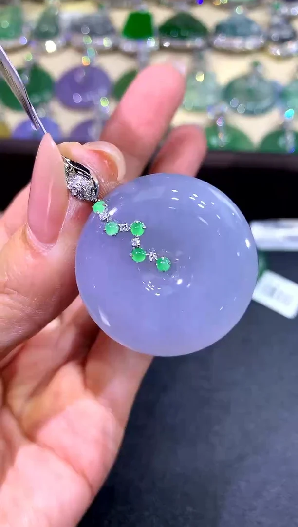 【闪购商品】翡翠吊坠(不含链)18K金镶嵌55-扣子（多样性发货1件）