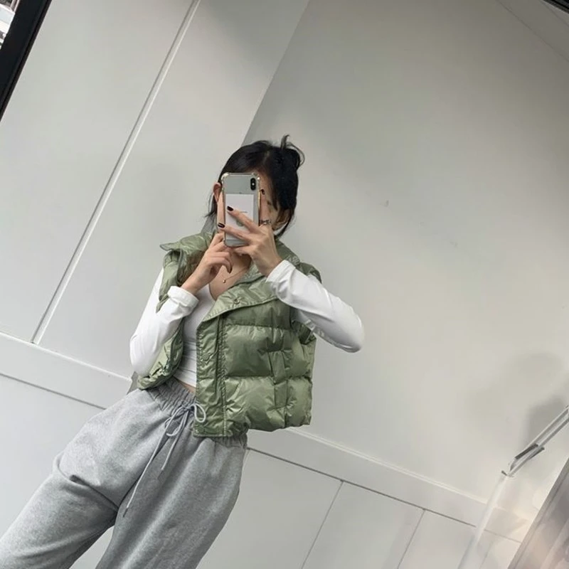2025秋冬百搭外搭短款无袖上衣白鸭绒羽绒外穿上衣马甲女休闲百搭