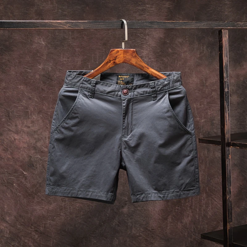 男士薄款三分裤夏季潮流运动四分裤微弹力纯色休闲修身直筒超短裤