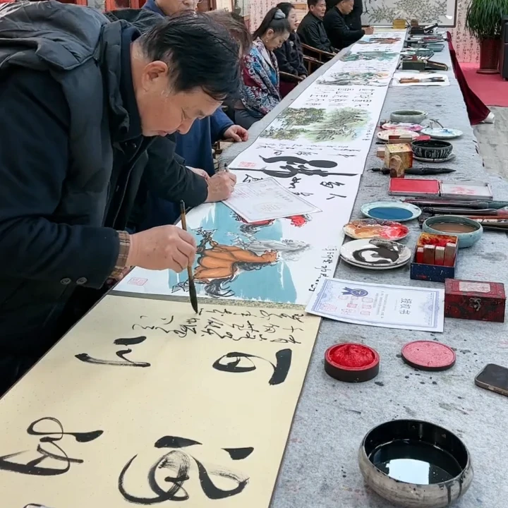 十位艺术名家合作十米长卷-绘画-