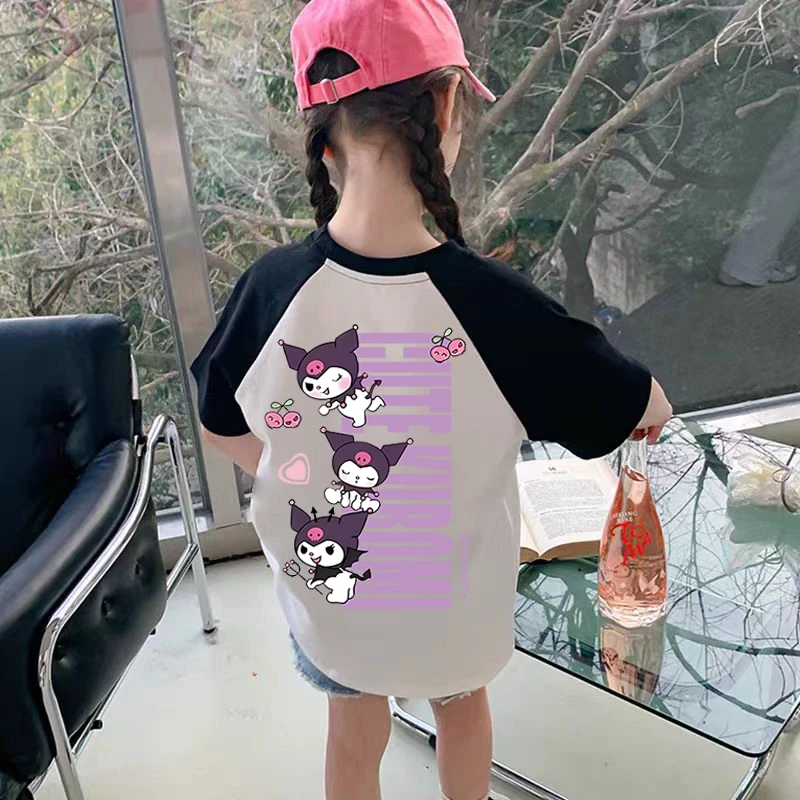 夏季儿童AB面库洛米女童洋气亲子装半袖上衣