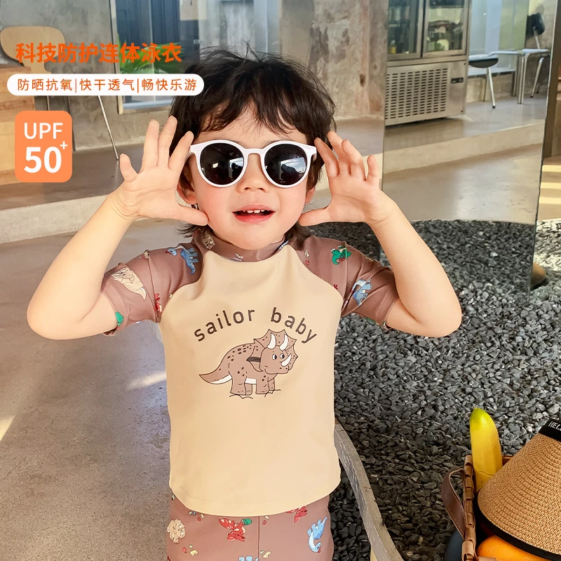【水手宝宝】2024夏季新款时尚男童连体泳衣3612