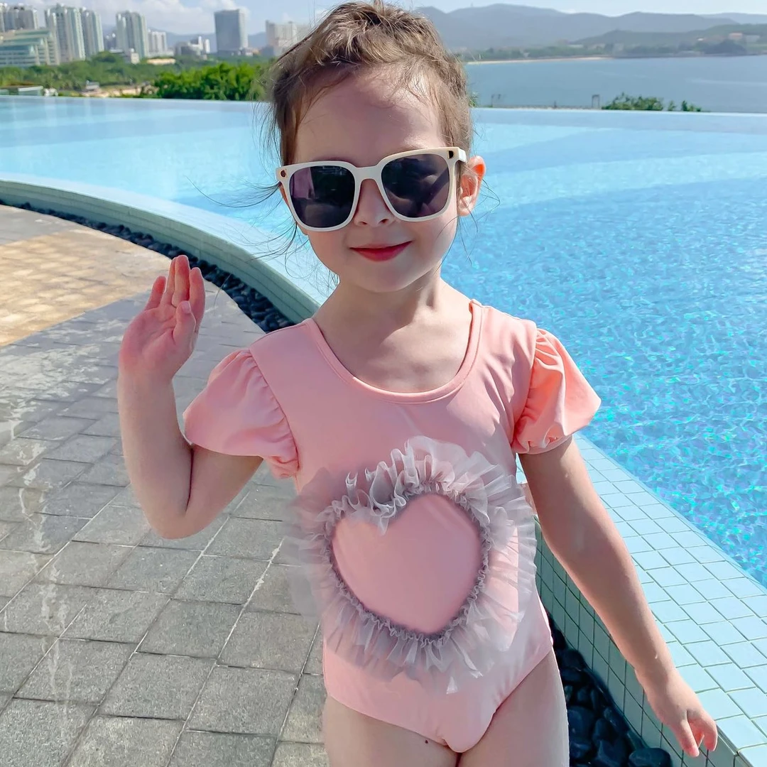 【水手宝宝】设计师原创高端设计夏季户外女童洋气亲子泳衣3007