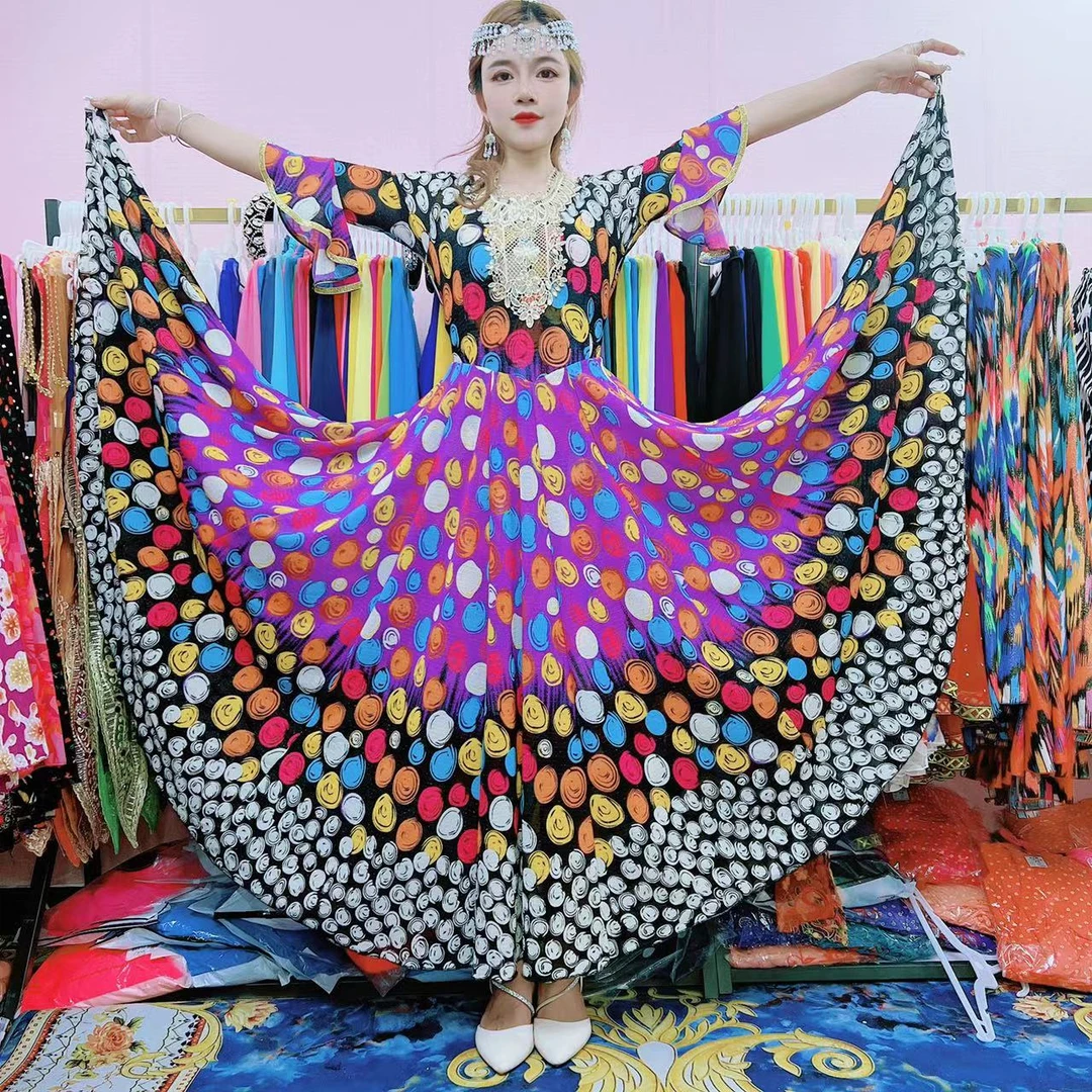 各色孤品 大摆半身裙碎花长裙网纱印花纱裙维族印度舞