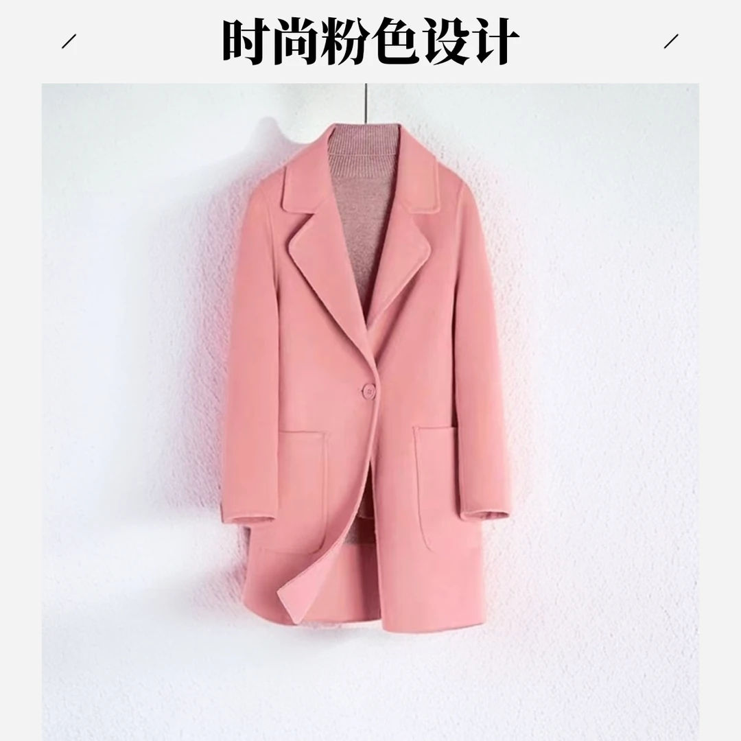 【时尚显身材】WH002款澳洲绵羊毛大衣中长款