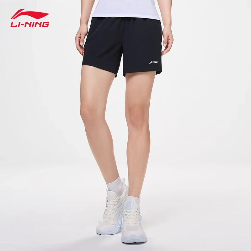 李宁运动速干短裤女士2024新款健身夏季女装裤子弹力薄款运动裤