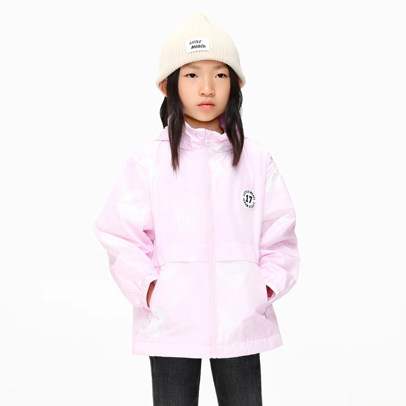 little moco童装23春装新款男女童户外休闲可拆帽外套#KBC1JKTT03