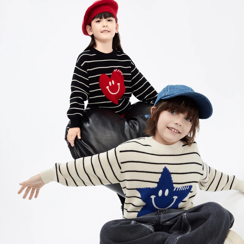 littlemoco童装24春装新款男女童圆领长袖针织衫#KBD1SWTT03