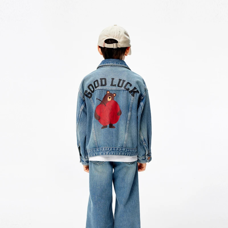 littlemoco童装25春装新款男女童牛仔夹克外套#KBE1JKTT03