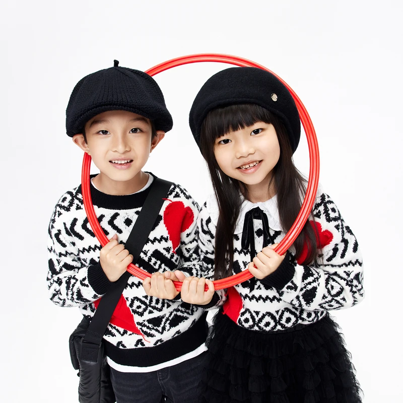 little moco童装冬装男女童费尔岛毛衣绵羊毛衫#KBB4SWT025