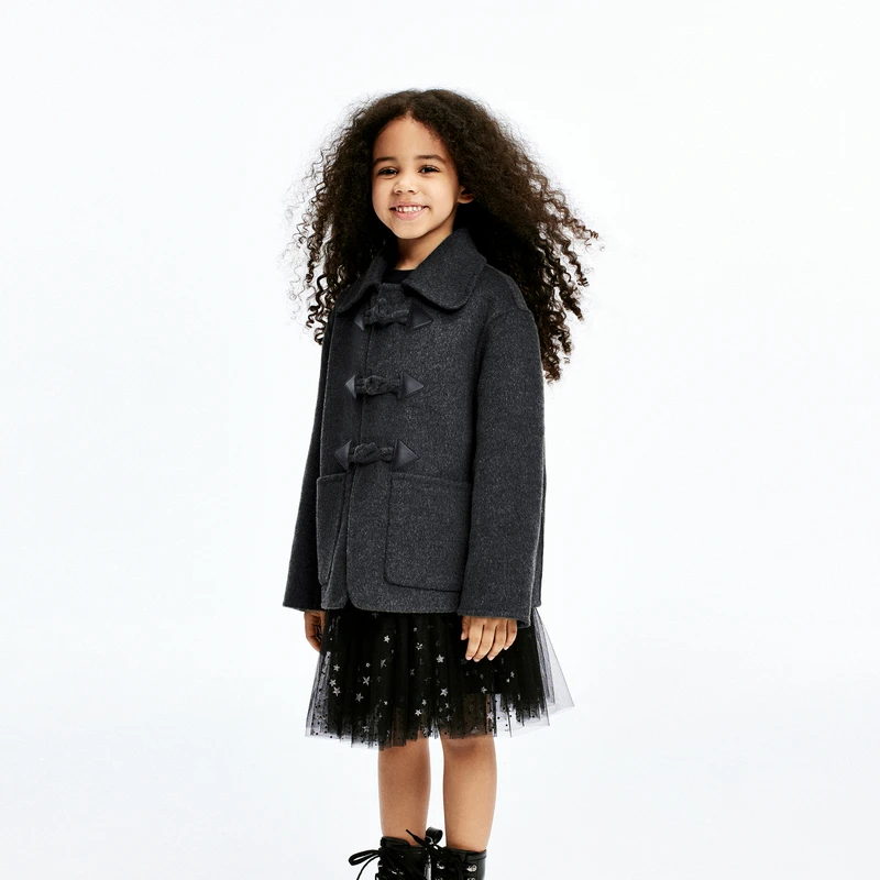 littlemoco童装24冬装新款女童新中式双面呢盘扣外套#KBD4COT003