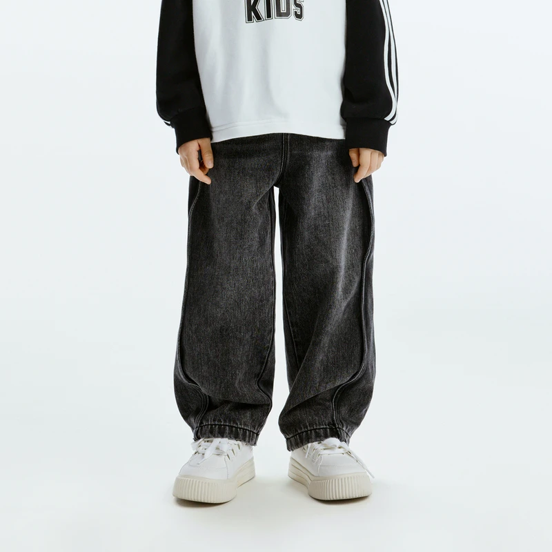 littlemoco童装24秋装男女童亲子装直筒牛仔长裤#KBD3JEN001