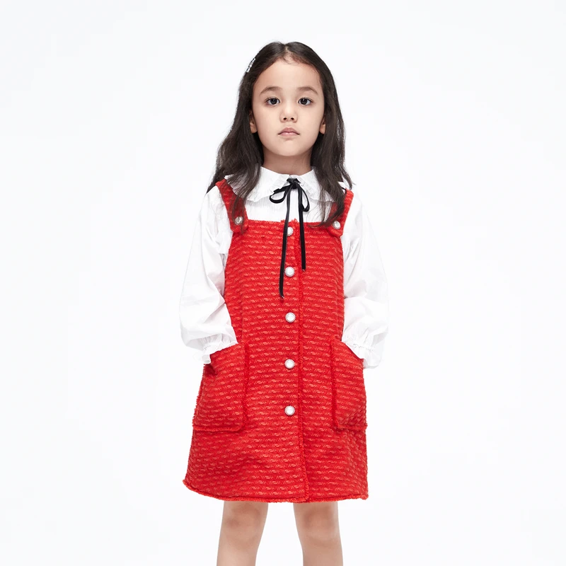 拜年服littlemoco童装春季女童背心连衣裙新年礼服裙#KBC1DRS001