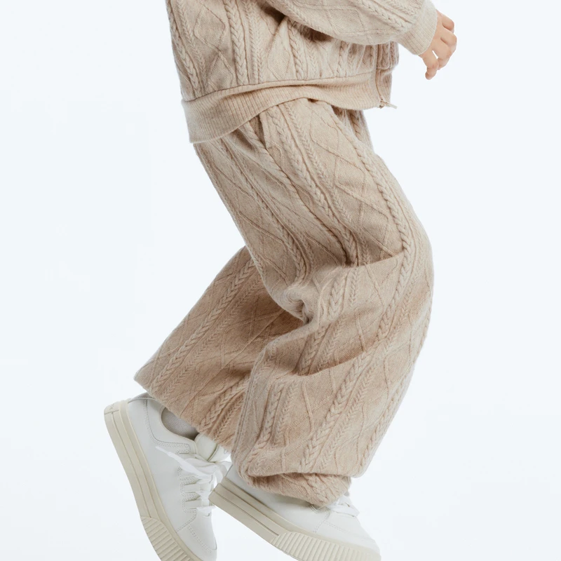 littlemoco童装秋装新款男女童针织休闲直筒长裤#KBD3PAT034