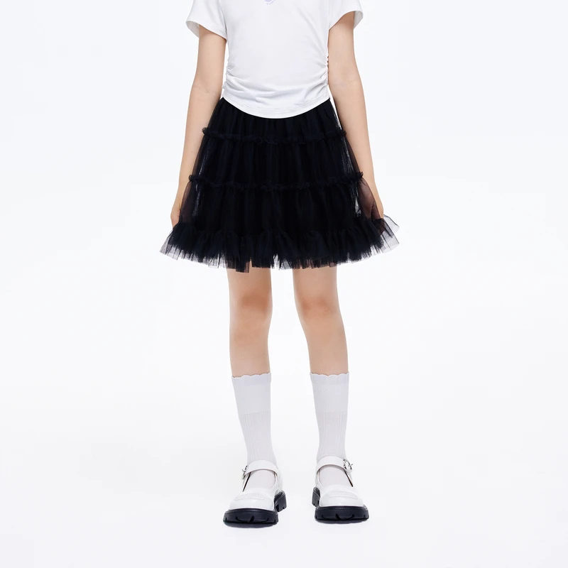 littlemoco童装24夏新款女童蓬蓬网纱半身裙纱纱短裙#KBD2SKT012