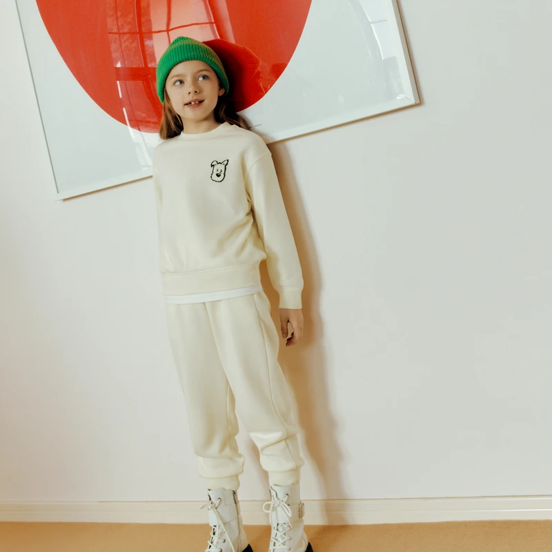 littlemoco童装春秋新款男女童两件套装长袖卫衣卫裤#KBD3SUTT03
