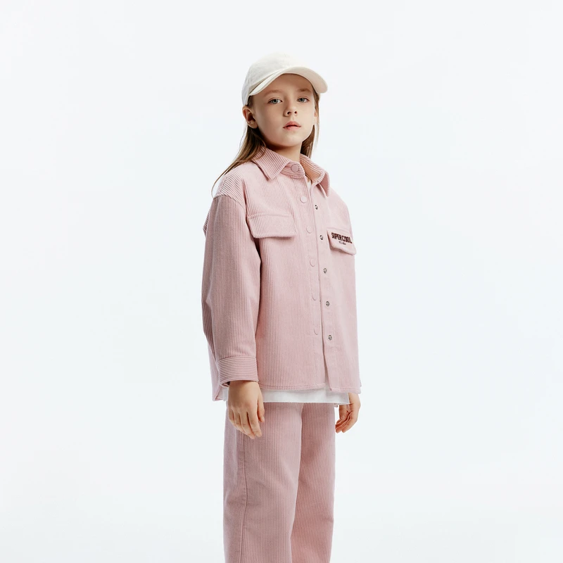 littlemoco童装秋装新款男女童长袖灯芯绒衬衫外套#KBD3JKT039