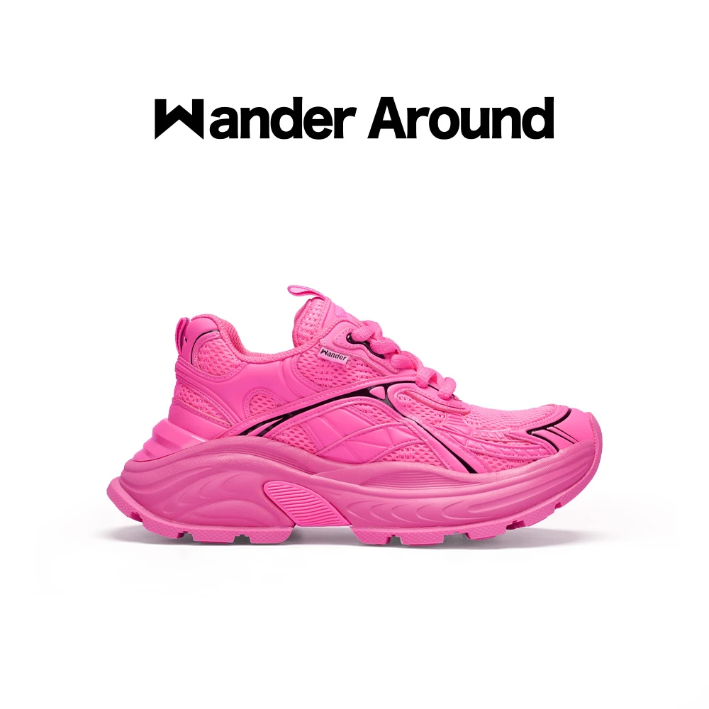 WANDER AROUND漫行2024年新款休闲增高运动鞋厚底老爹鞋女