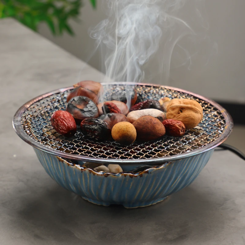 银槐树银槐树窑变围炉煮茶全套烤茶中式电陶炉室内家用泡茶壶蒸茶